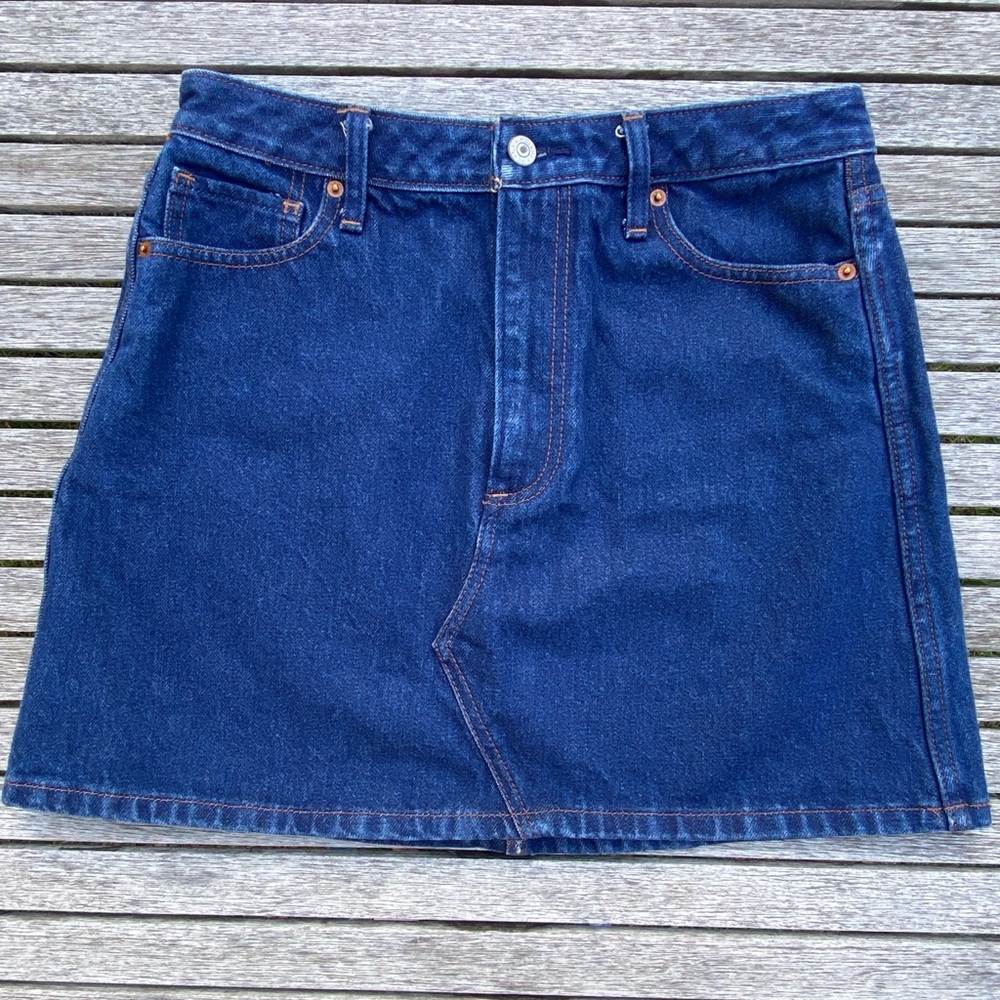 Abercrombie & Fitch Blue Denim A-Line Skirt